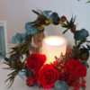 クリスマス飾りの手作り　 花とLEDキャンドルでハンドメイド