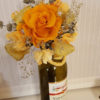 バレンタイン　ワインギフトに花を添えたラッピング方法